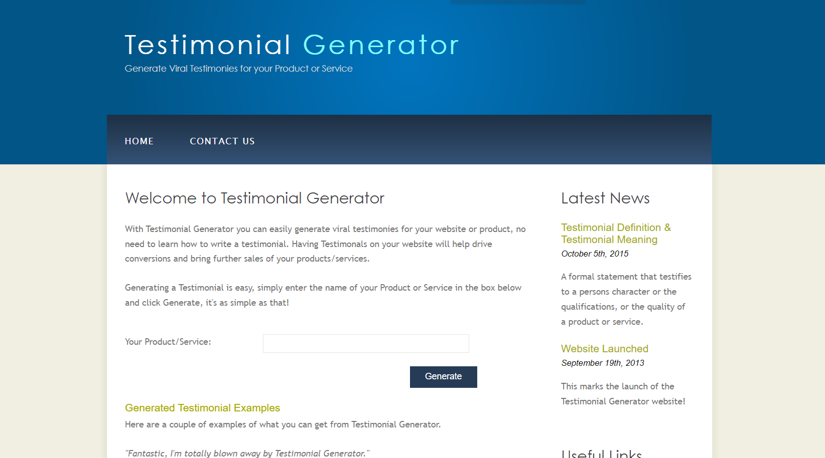 Testimonial Generator